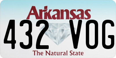 AR license plate 432VOG