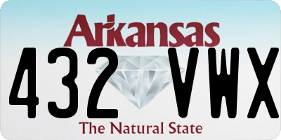 AR license plate 432VWX