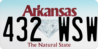 AR license plate 432WSW