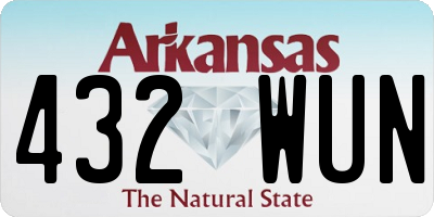 AR license plate 432WUN