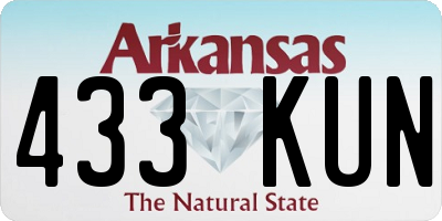 AR license plate 433KUN