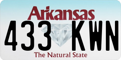 AR license plate 433KWN