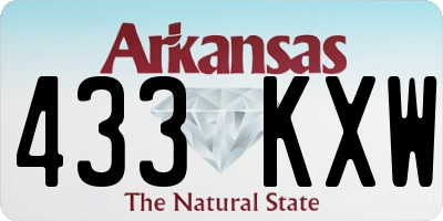 AR license plate 433KXW