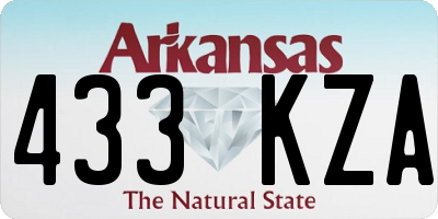 AR license plate 433KZA