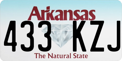 AR license plate 433KZJ