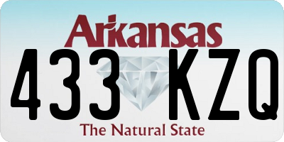 AR license plate 433KZQ