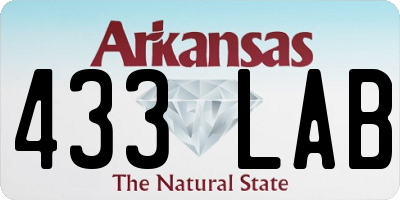 AR license plate 433LAB