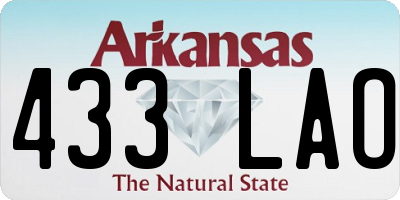 AR license plate 433LAO