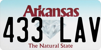 AR license plate 433LAV