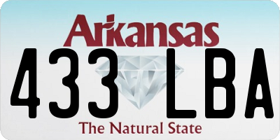 AR license plate 433LBA