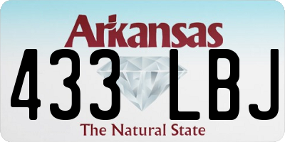 AR license plate 433LBJ