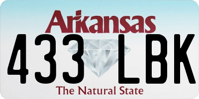 AR license plate 433LBK