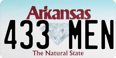 AR license plate 433MEN