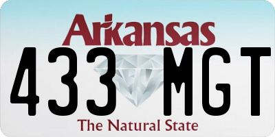 AR license plate 433MGT
