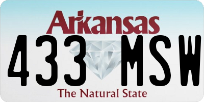 AR license plate 433MSW