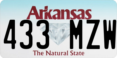 AR license plate 433MZW