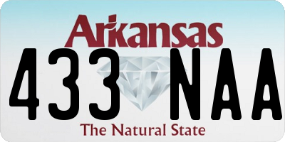 AR license plate 433NAA