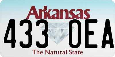 AR license plate 433OEA