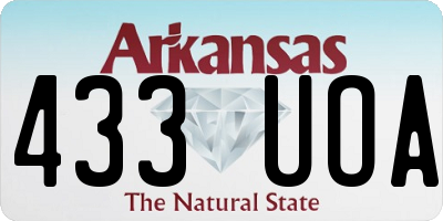 AR license plate 433UOA