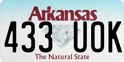 AR license plate 433UOK