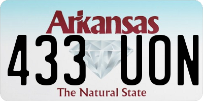 AR license plate 433UON