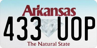 AR license plate 433UOP