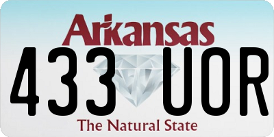 AR license plate 433UOR