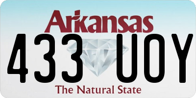 AR license plate 433UOY