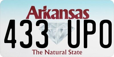 AR license plate 433UPO