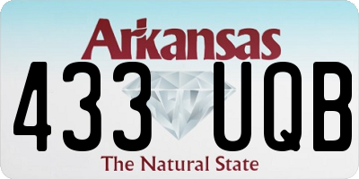 AR license plate 433UQB