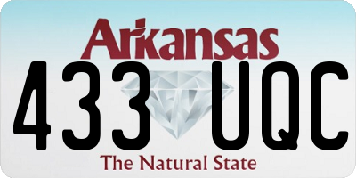 AR license plate 433UQC