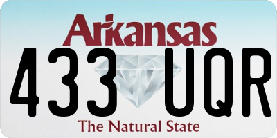 AR license plate 433UQR