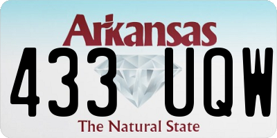 AR license plate 433UQW