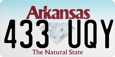 AR license plate 433UQY