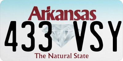 AR license plate 433VSY