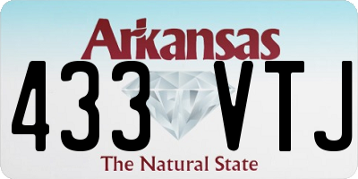 AR license plate 433VTJ