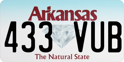 AR license plate 433VUB