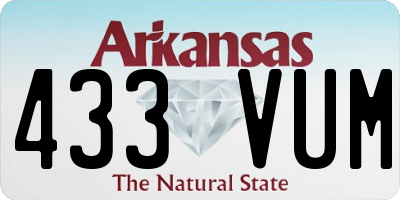 AR license plate 433VUM