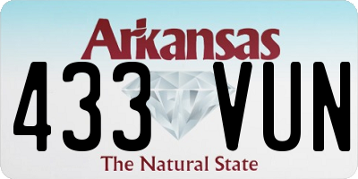 AR license plate 433VUN