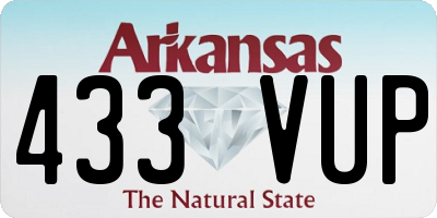 AR license plate 433VUP