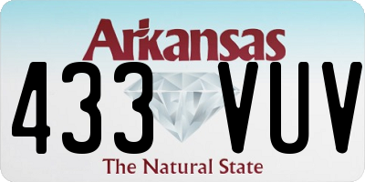 AR license plate 433VUV