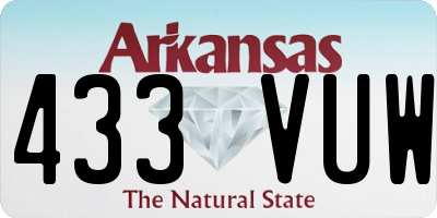 AR license plate 433VUW