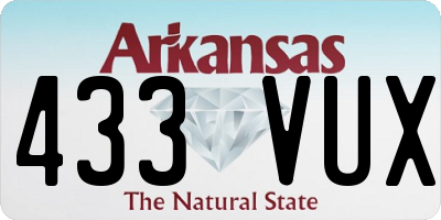 AR license plate 433VUX