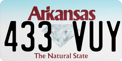AR license plate 433VUY