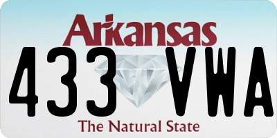 AR license plate 433VWA