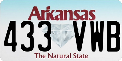 AR license plate 433VWB