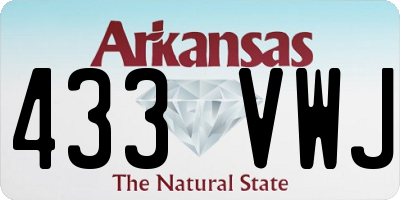 AR license plate 433VWJ