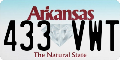 AR license plate 433VWT