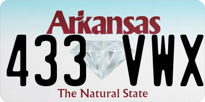 AR license plate 433VWX