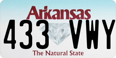 AR license plate 433VWY